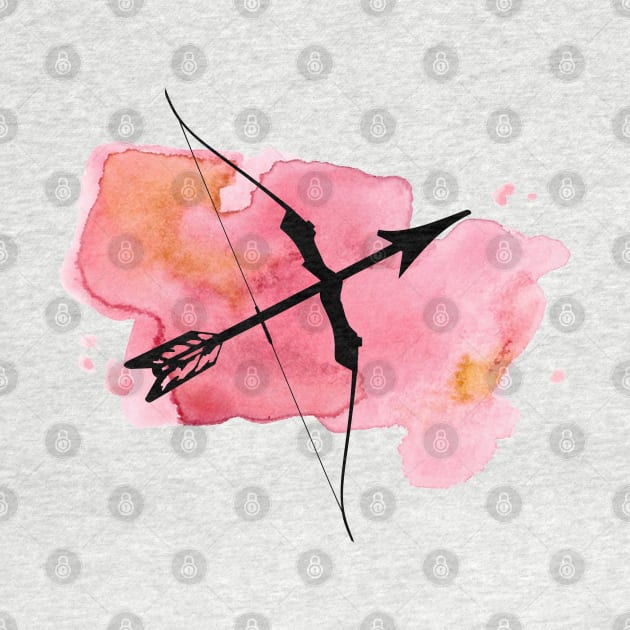 Bow and Arrow in Pink Watercolor by Susy Maldonado illustrations